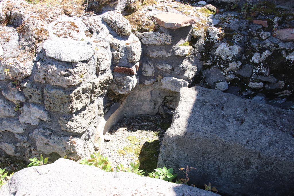 IX.6.4 Pompeii. May 2024. Room “e” detail from south wall. Photo courtesy of Klaus Heese. 