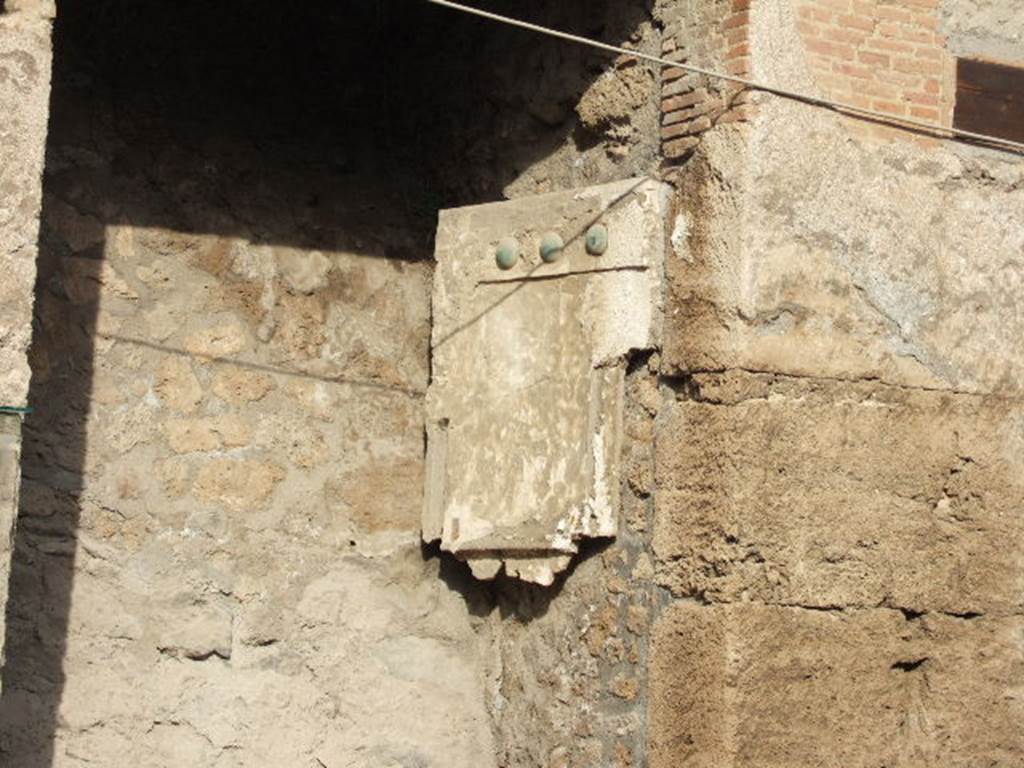 IX.7.9 Pompeii. December 2005. Plaster cast of east door.