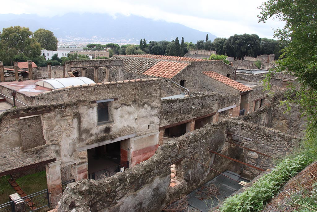 View looking south-west towards I.6, from above IX.7.12, Casina dell’Aquila. October 2024. Photo courtesy of Klaus Heese.