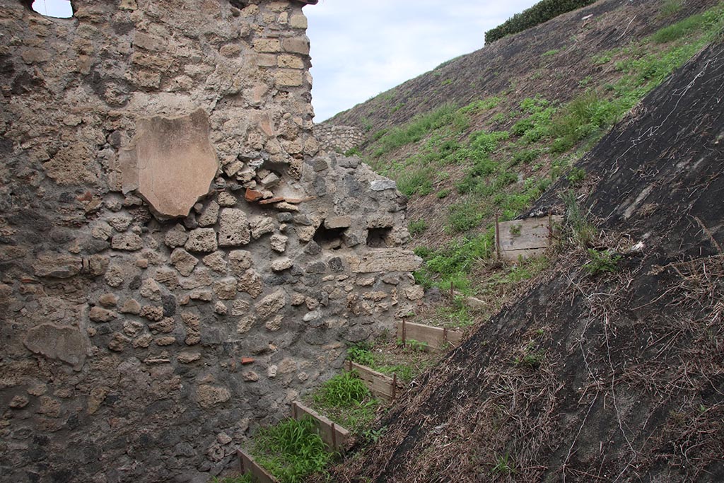 IX.7.14 Pompeii. October 2024. Looking north-east along north wall near entrance doorway. Photo courtesy of Klaus Heese.