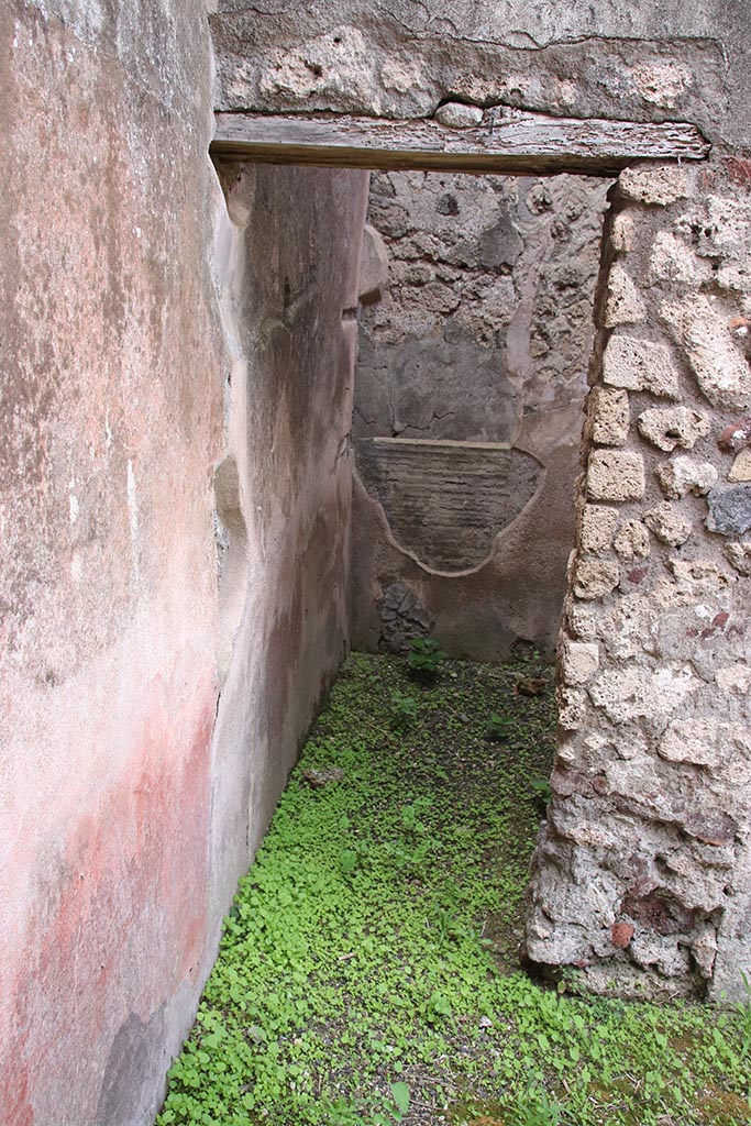 IX.7.25 Pompeii. October 2024. 
Looking west through doorway into room (n). Photo courtesy of Klaus Heese.
