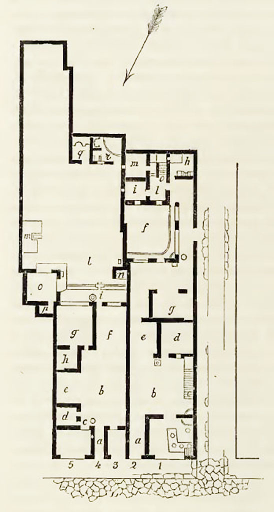 IX.9.2 Pompeii. 1888 plan. 
The plan also shows IX.9.1 and side entrance IX.9.a (not numbered).
See Notizie degli Scavi di Antichità, 1888, where it is referred to as IX.7., p.514.
