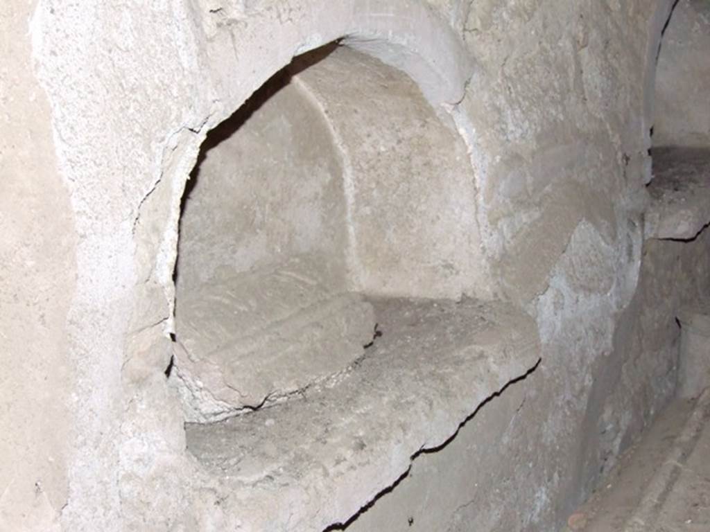 IX.9.10 Pompeii.  March 2009.   Arched Niche, at west end of north wall.