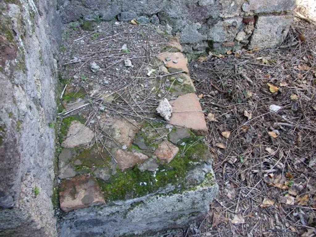 IX.9.11 Pompeii.  March 2009.  Room 1. Kitchen.  Bench or hearth.