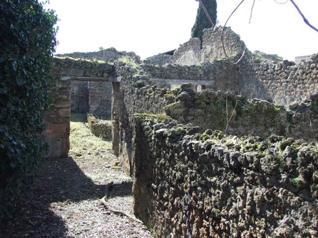 IX.9.13 Pompeii.  March 2009.  Entrance passageway, looking west from entrance.