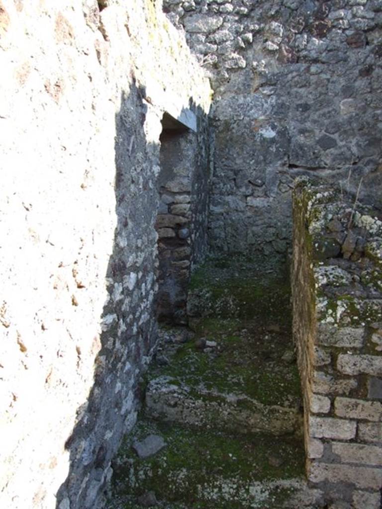 IX.9.a Pompeii.  March 2009. Looking south to stairs to upper floor and doorway to Cubiculum "m" on east side.