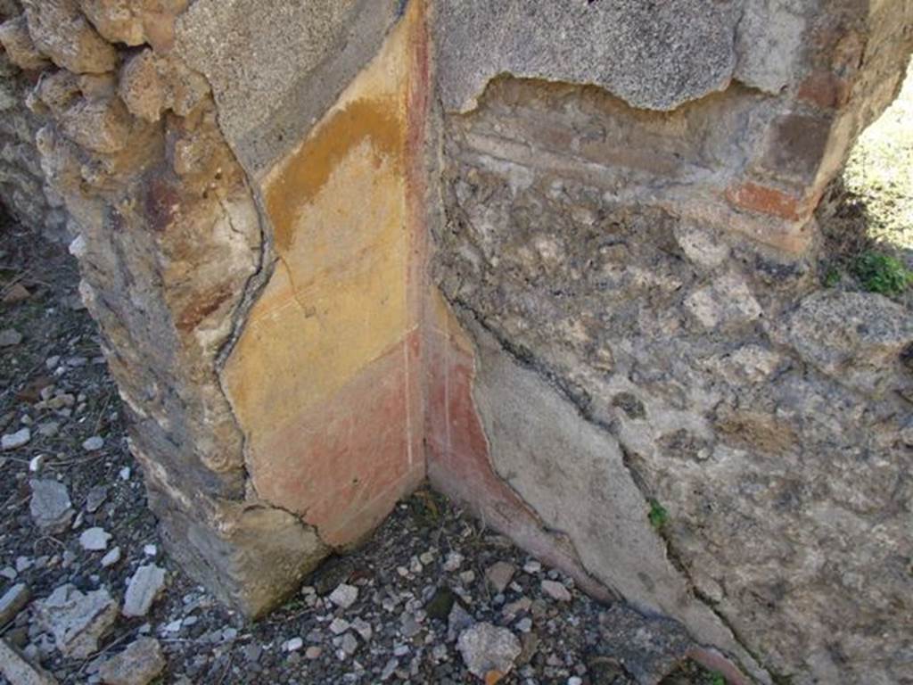 IX.9.a Pompeii. March 2009. North-west corner of cubiculum, near entrance doorway.