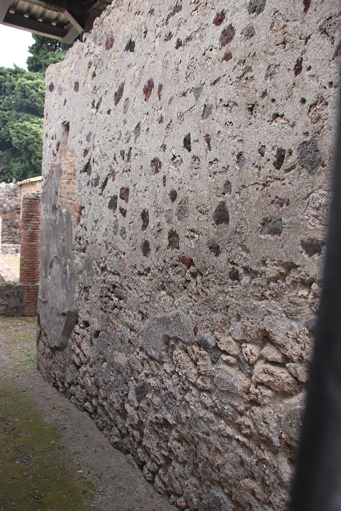 IX.9.c Pompeii. October 2023. 
Looking east along south wall of entrance corridor. Photo courtesy of Klaus Heese. 
