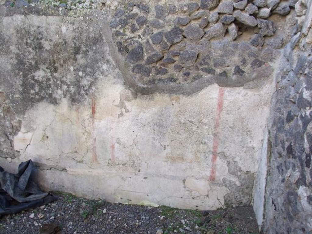 IX.9.d Pompeii. March 2009. Room c, west wall and north-west corner of cubiculum.