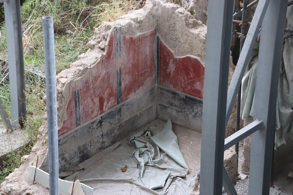 IX.11.7, Pompeii. October 2024. Area on south side of peristyle, looking towards south-west corner. Photo courtesy of Klaus Heese.