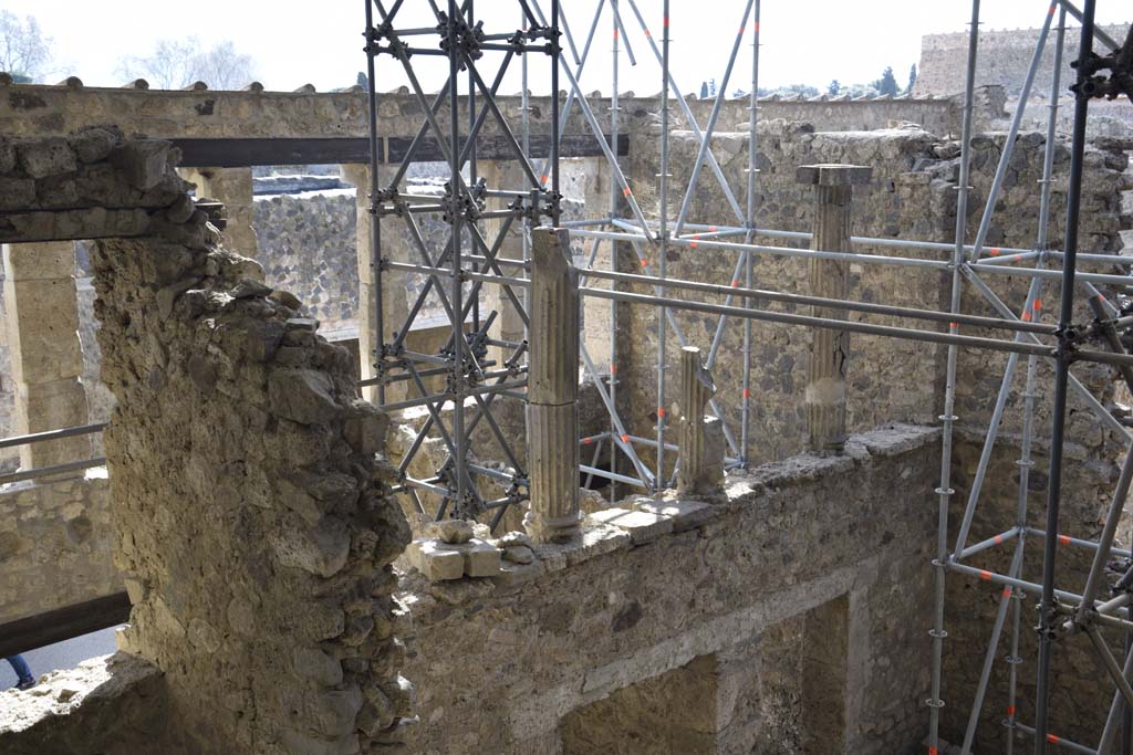 IX.12.4 Pompeii. February 2017. Looking south to upper level dining room above IX.12.4 and 3. Photo courtesy of Johannes Eber.