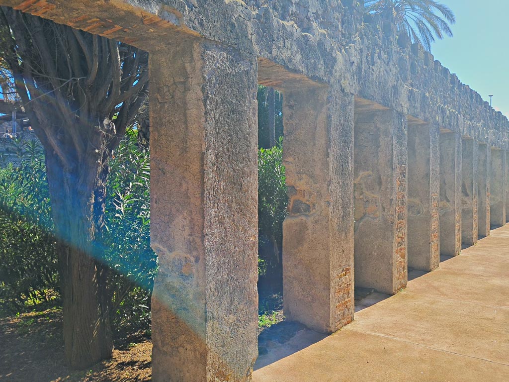 HGW24 Pompeii. March 2024. Looking south-east along the west portico. Photo courtesy of Giuseppe Ciaramella.