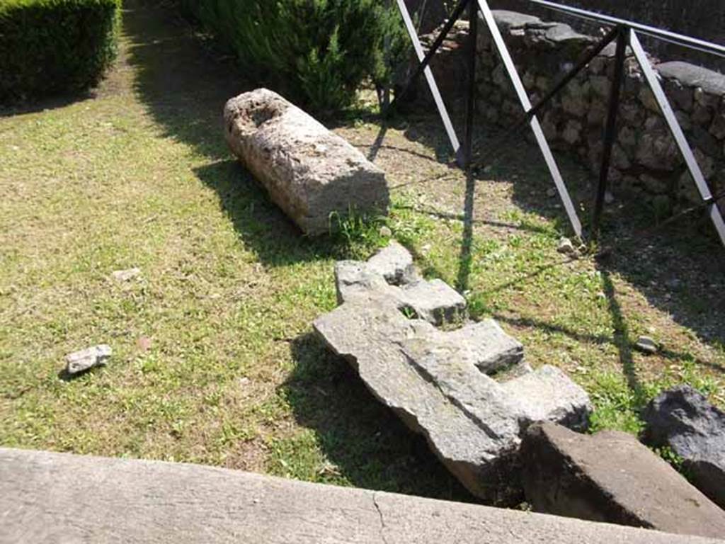 Villa of Mysteries, Pompeii. May 2010. Fallen column.