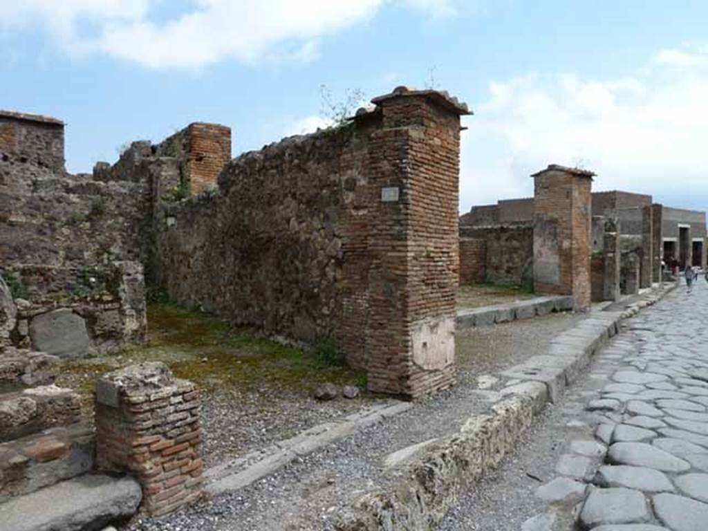 Via Consolare, east side, May 2010. Looking south from VI.1.12.