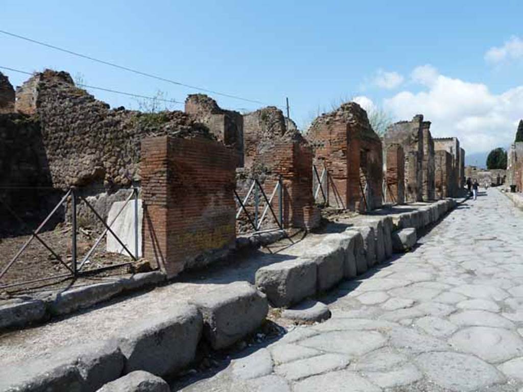 Via Consolare. May 2010. Looking north along west side of VI.17.