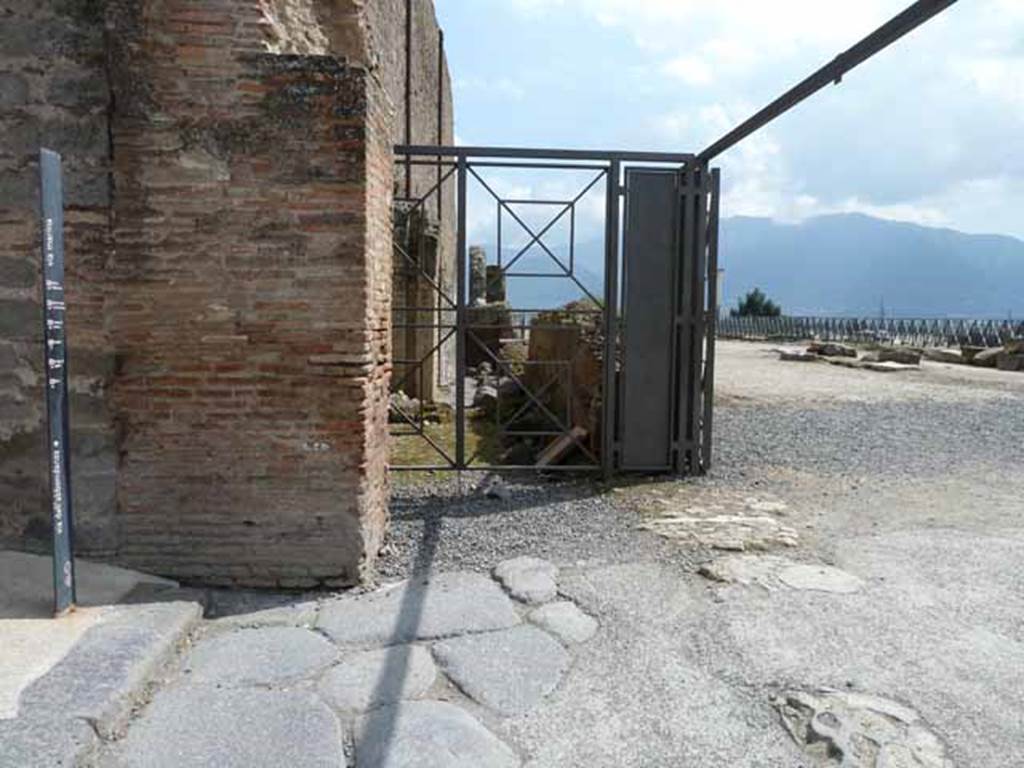 Alleyway on south side of Via Marina, between the Basilica and Temple of Venus. May 2010. Looking south.