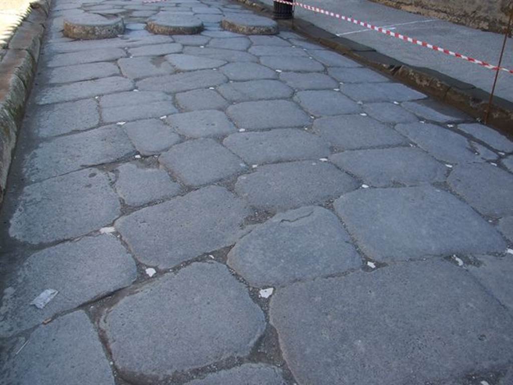 Via Marina. Road surface outside entrance of Temple of Apollo. March 2009.