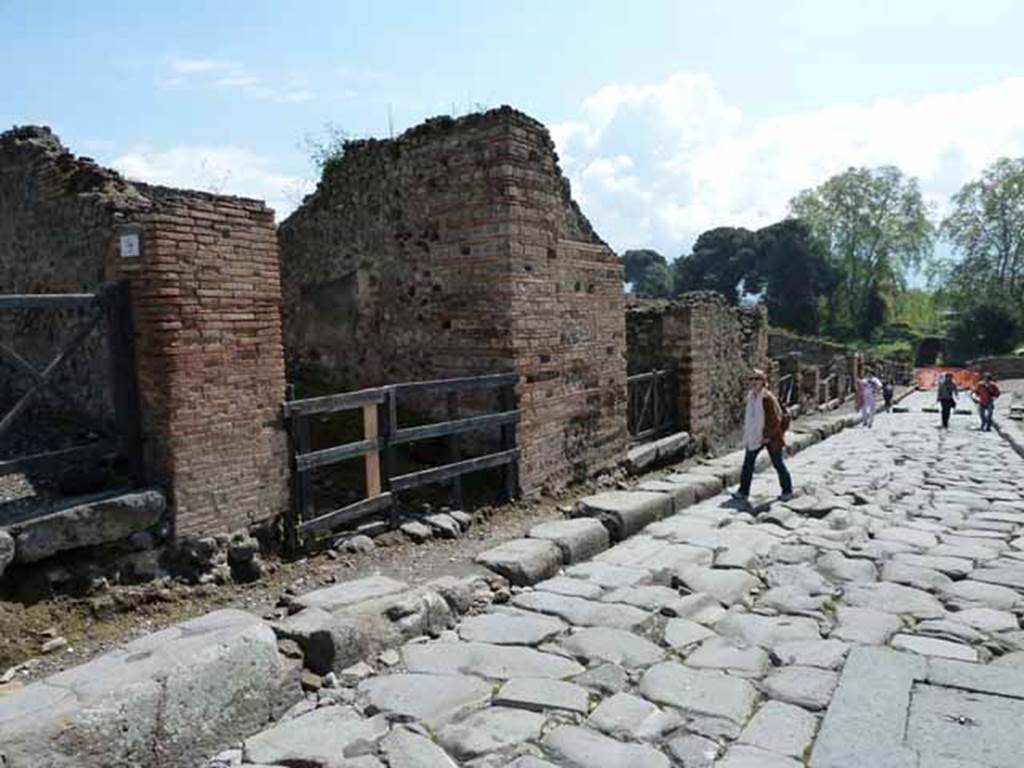 Via Stabiana, east side, May 2010. Looking south-east from I.3.9.