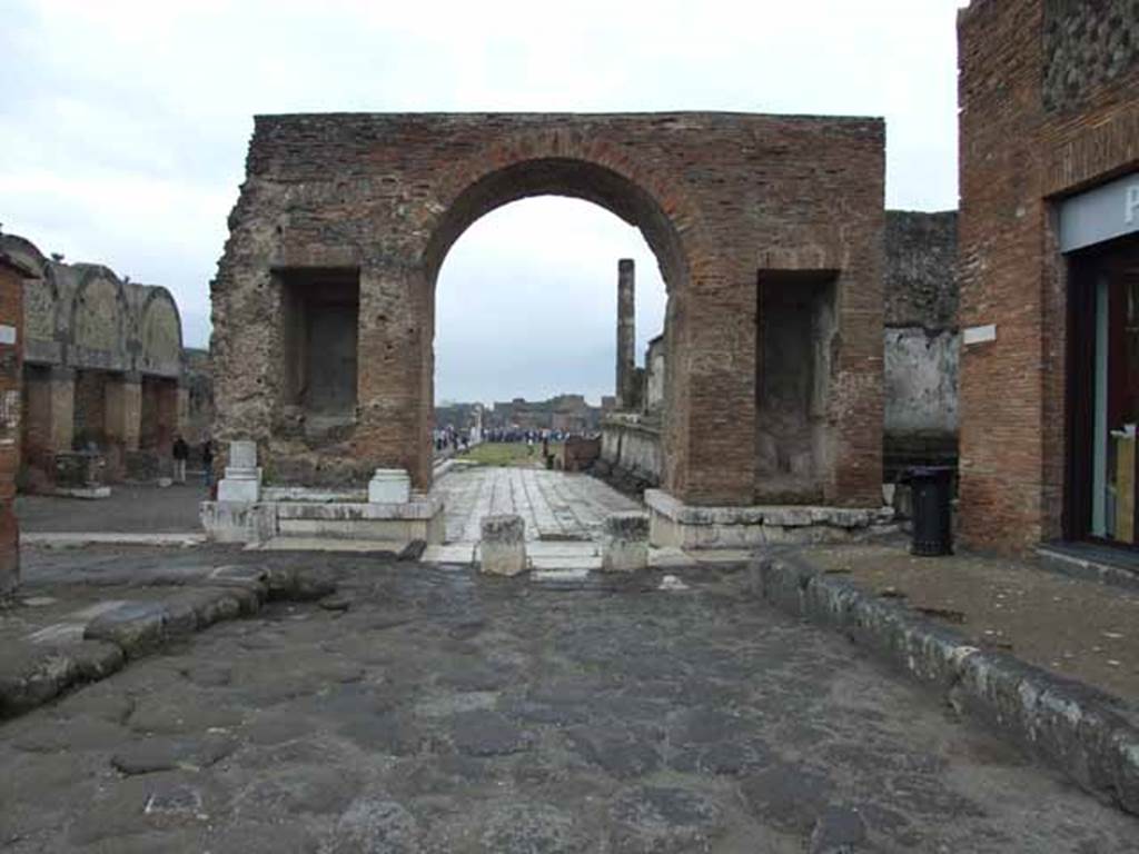 Via del Foro. May 2010. Looking south to junction.