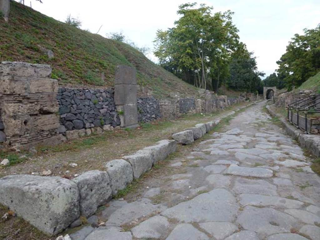 Via di Nola, north side. September 2011. Looking north-east towards IV.3.a-e. Photo courtesy of Michael Binns.
