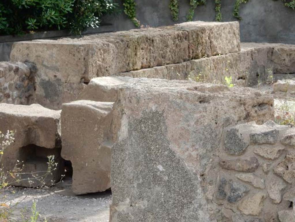 Tempio dionisiaco in località Sant’Abbondio di Pompei. May 2018. North side of temple cella E.
Photo courtesy of Buzz Ferebee.
