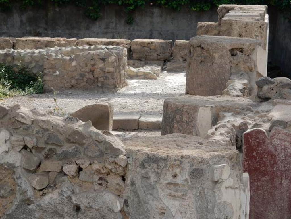 Tempio dionisiaco in località Sant’Abbondio di Pompei. May 2018. Looking east along south end of temple.
Photo courtesy of Buzz Ferebee.
