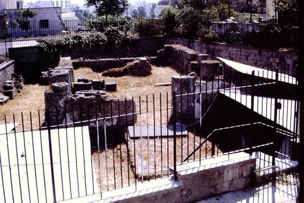 Tempio dionisiaco in località Sant’Abbondio di Pompei. 1973. Looking east. Photo by Stanley A. Jashemski. 
Source: The Wilhelmina and Stanley A. Jashemski archive in the University of Maryland Library, Special Collections (See collection page) and made available under the Creative Commons Attribution-Non Commercial License v.4. See Licence and use details.
J73f0352
