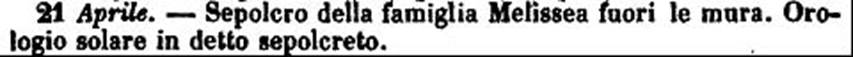 HGW04e/f Pompeii. 1770 addenda description of finding of the tomb of the Melisseai, with a sundial in the same tomb. See PAH 1, 2 Addenda, 155, 7th April 1770.