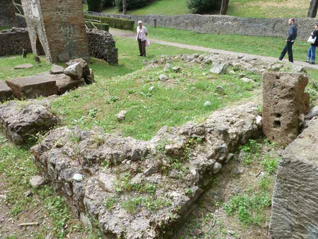 Looking north-west over 21OS towards Via delle Tombe, from rear of 19OS. May 2010.