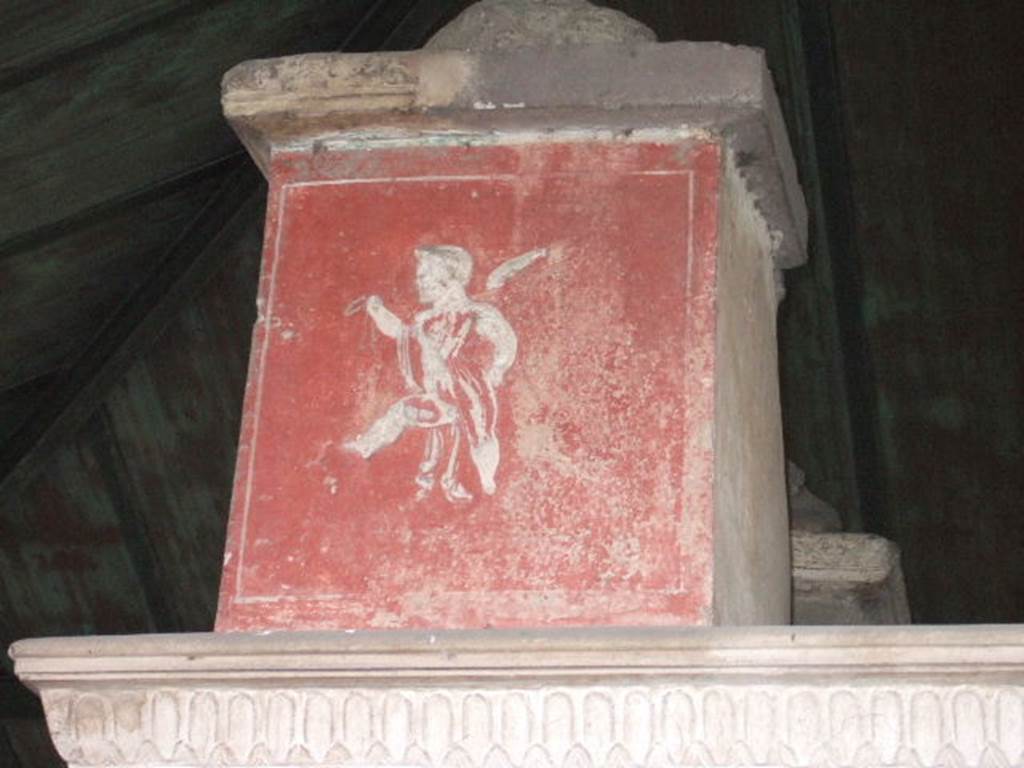 VGJ Pompeii.  December 2005.  Painting of cupid on east side of inner tomb.