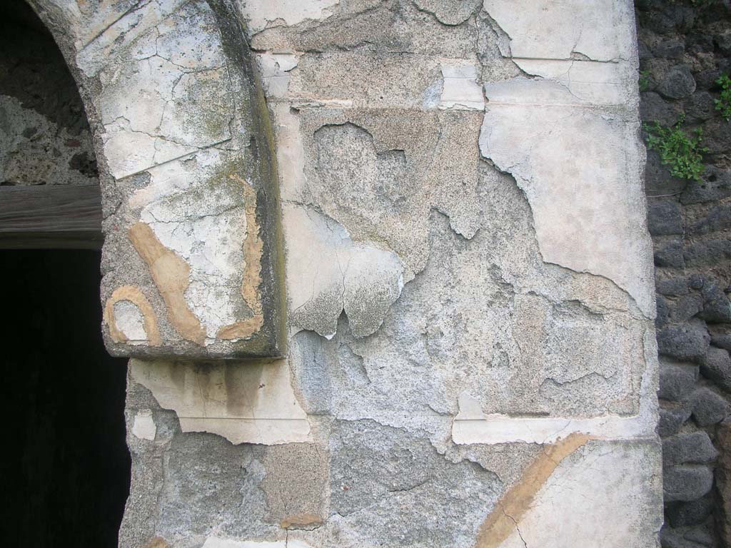 Tower X, Pompeii. May 2010. Detail on east side of doorway. Photo courtesy of Ivo van der Graaff.