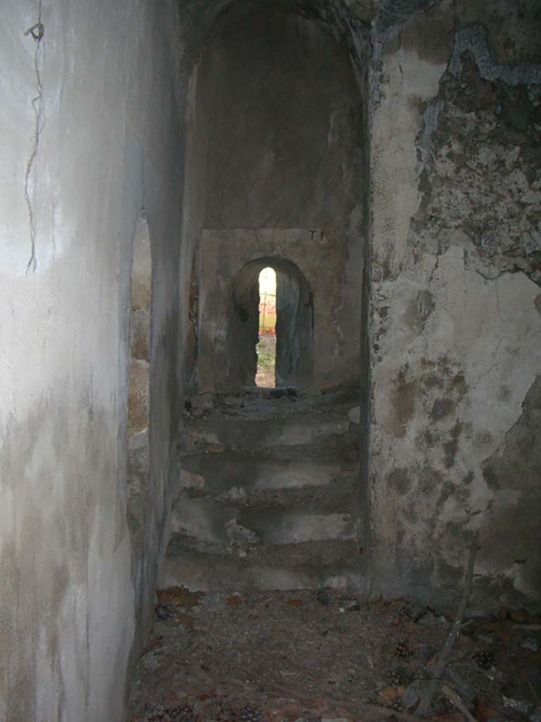 Tower X, Pompeii. May 2010. 
Looking east along north wall of room on lower floor. Photo courtesy of Ivo van der Graaff.

