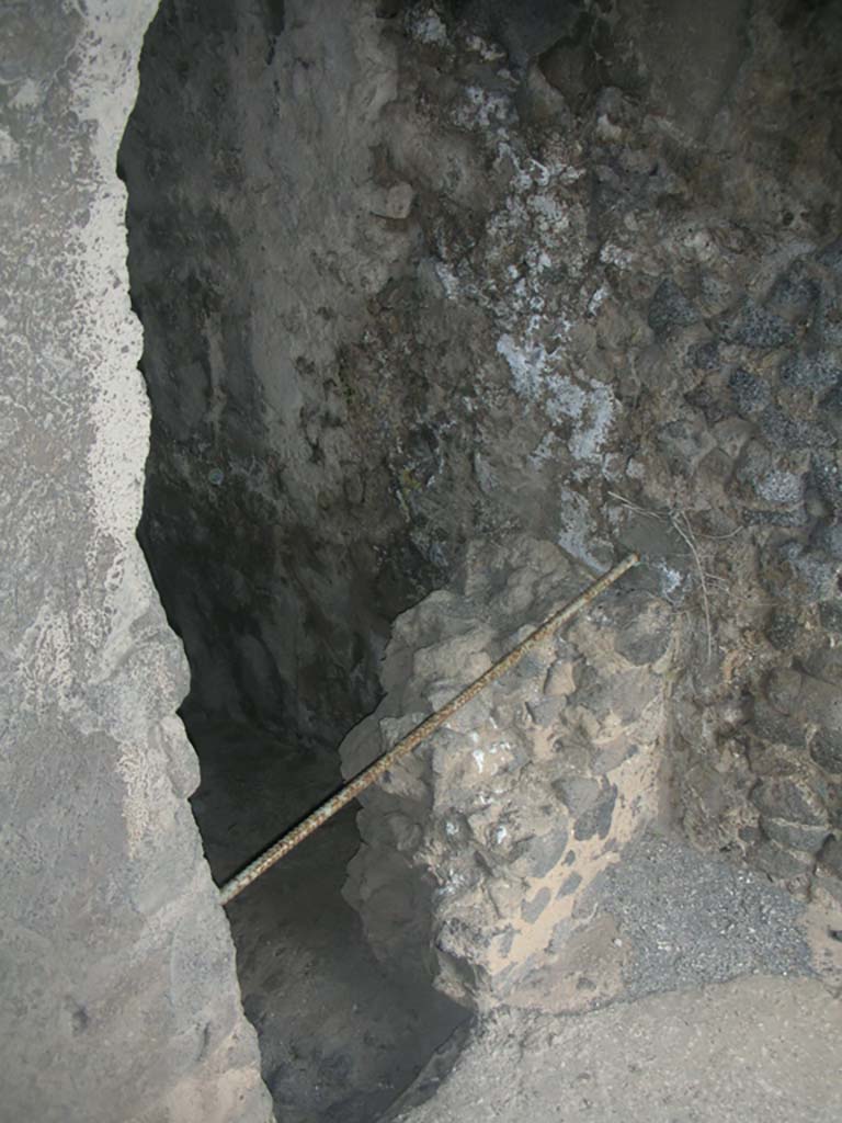 Tower XI, Pompeii. May 2010. 
Looking north along east wall near doorway of tower. Photo courtesy of Ivo van der Graaff.
