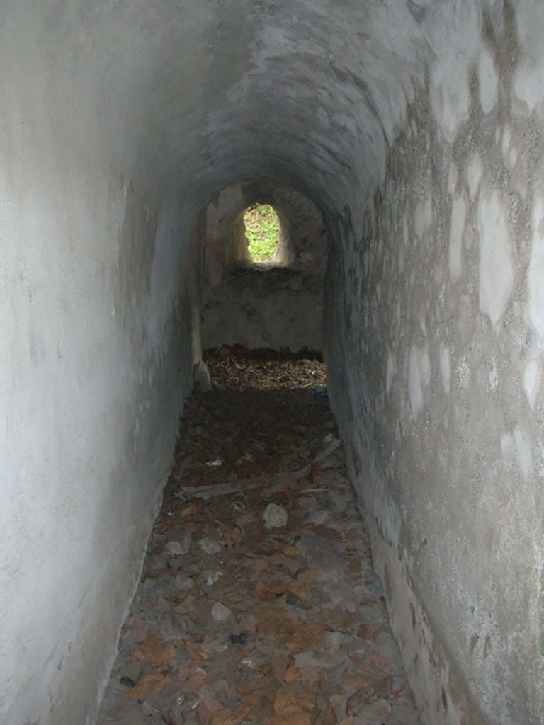 Tower XI, Pompeii. May 2010. Corridor leading down to postern. Photo courtesy of Ivo van der Graaff.