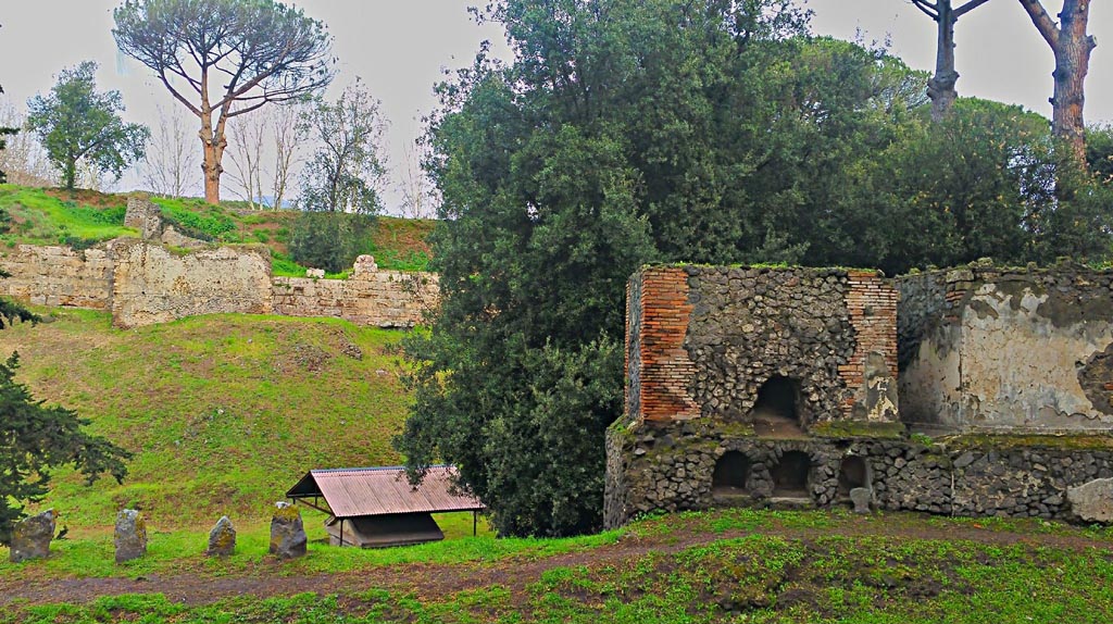 T3 Pompeii. Tower III. 2017/2018/2019. Looking north to tower from Via delle Tombe. Photo courtesy of Giuseppe Ciaramella.