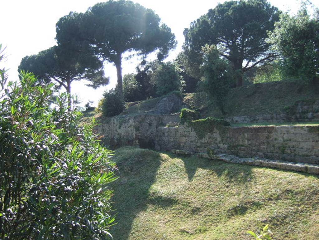 T3 Pompeii. Tower III. May 2006. Looking north west towards the tower.