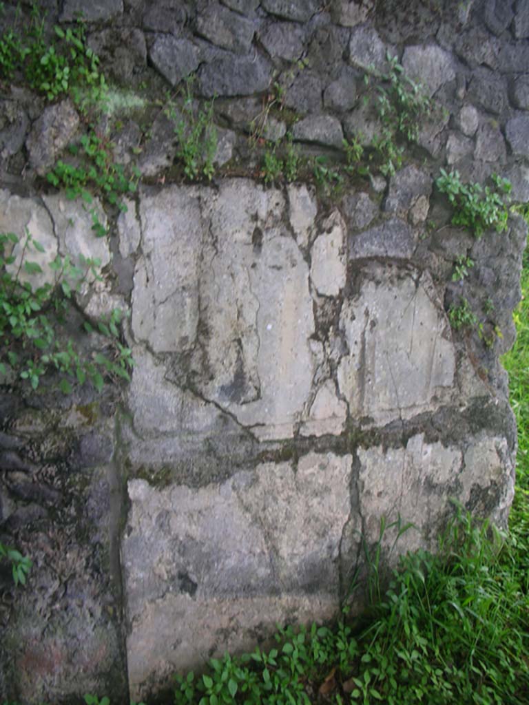 Tower VIII, Pompeii. May 2010. Detail of plaster on north side of doorway. Photo courtesy of Ivo van der Graaff.