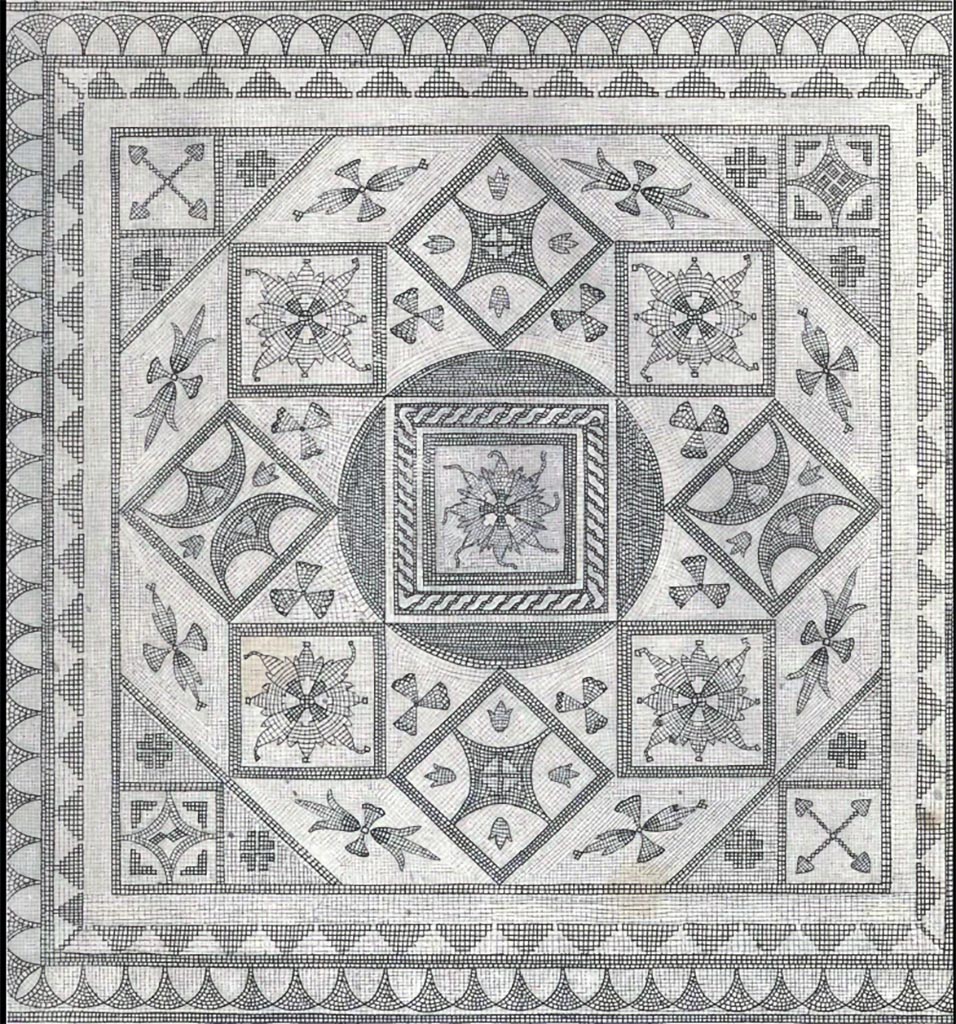 Villa Urbana, Varano, Stabiae or VIII.2.1 Pompeii. 
See Raccolta de più interessante Dipinture e di più belle Musaici rinvenuti negli Scavi di Ercolano, di Pompei, e di Stabia. 1843. Napoli, p. 225/260.
See Raccolta de più belli ed interessanti Dipinti, Musaici ed altri monumenti rinvenuti negli Scavi di Ercolano, di Pompei, e di Stabia. 1871. Napoli, pl. 49 and index.

