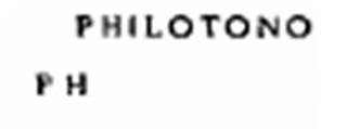 Villa of P Fannius Synistor at Boscoreale.1900 outline of  graffiti in corridor 4 on the external wall of room 10. Heading north along the corridor 4, you then arrived at two other rooms (nos. 10 and 11), the second of which was the toilet. On the white plastered external wall of the first room 10, Sogliano read the graffito:       

PHILOTONO 
PH

He thought it was probably the name of a servant, which the writer wanted to write again a second time, but it stopped after the first letters. 
According to Epigraphik-Datenbank Clauss/Slaby (See www.manfredclauss.de) this reads

Philotono
Ph(ilotono)      [CIL IV, 5436]
