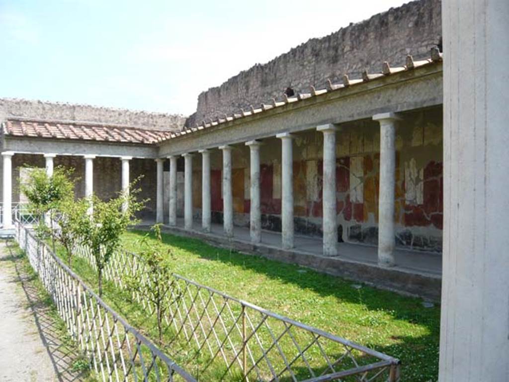 Oplontis, May 2011. Room 34, east portico, looking south-east from replanted north garden. Photo courtesy of Buzz Ferebee.
