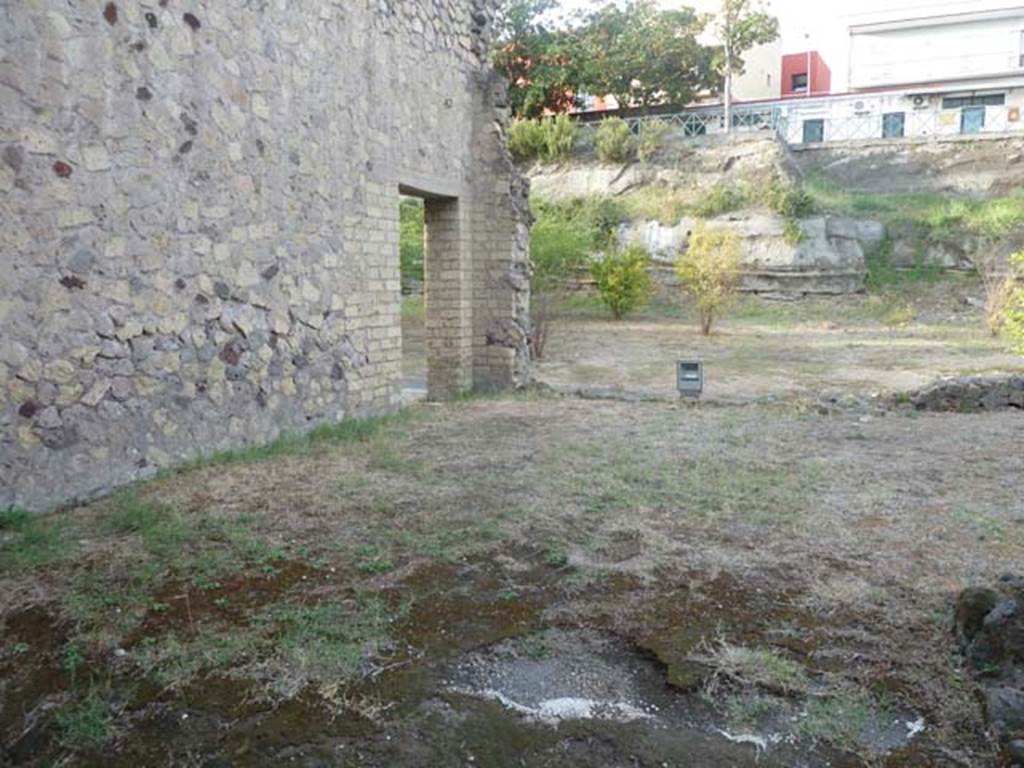 Oplontis, September 2015. Room 54, site of room, looking north-west towards doorway to east portico 34.