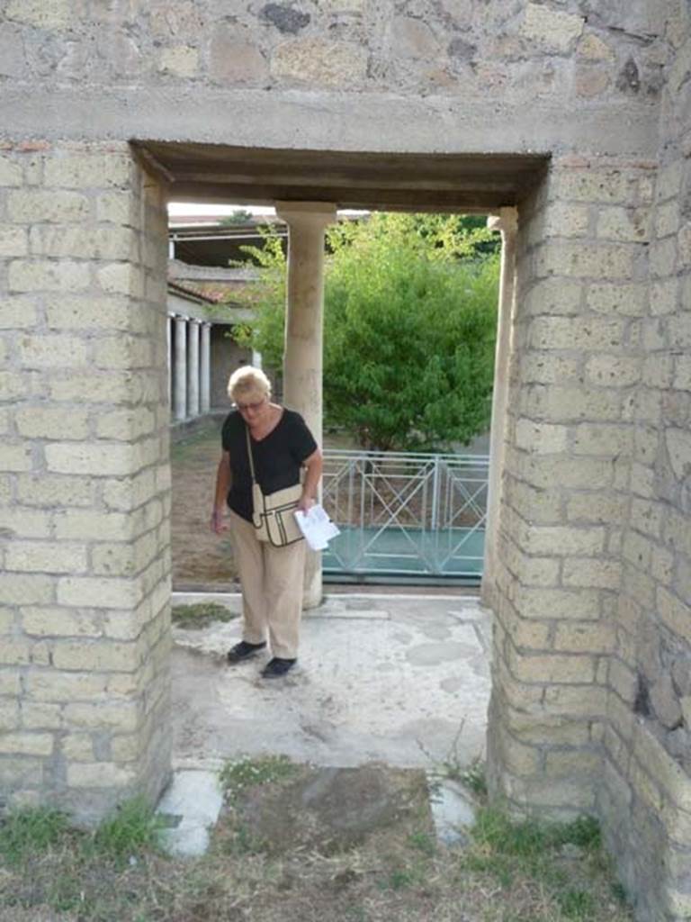 Oplontis, September 2015. Room 54, doorway in north-west corner leading to East Portico 34.