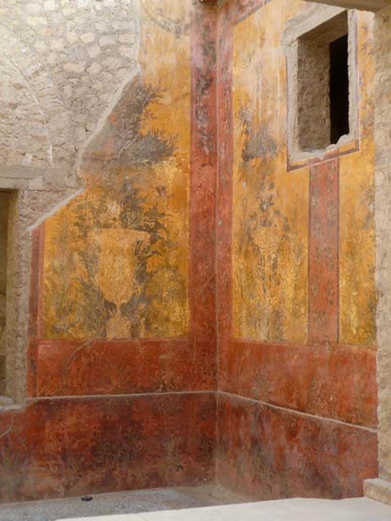 Oplontis, May 2011. Room 68, south-west corner and west wall, taken from window in north wall.  Photo courtesy of Michael Binns.
