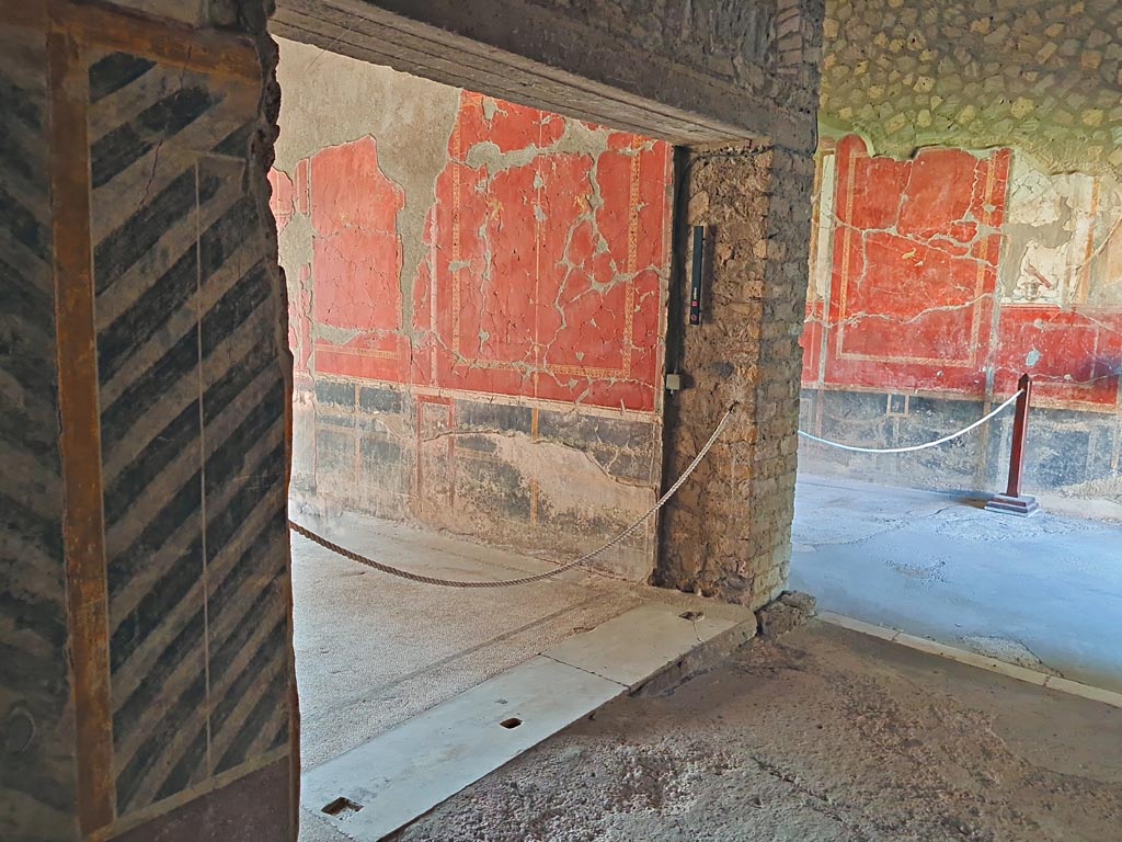 Oplontis Villa of Poppea, October 2023. Doorway to room 79, in centre, from corridor 76. Photo courtesy of Giuseppe Ciaramella. 