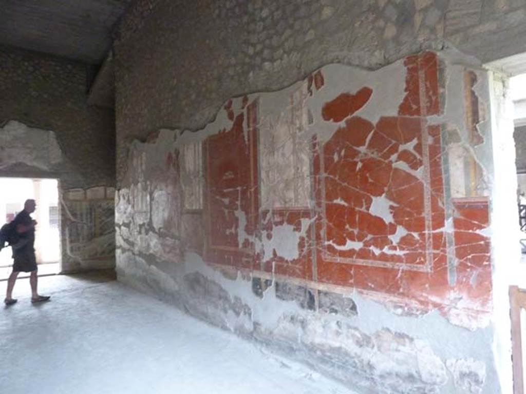 Oplontis, September 2015. Room 81, looking west along north wall.