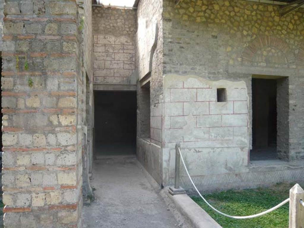 Oplontis, May 2011. Room 85, looking west along a corridor leading towards room 79. On the right are two windows into room 78. Photo courtesy of Buzz Ferebee.
