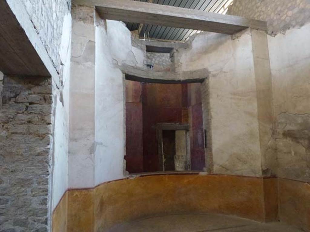 Oplontis, September 2011. Room 89, looking towards south wall with semi-circular window into room 87. Photo courtesy of Michael Binns.