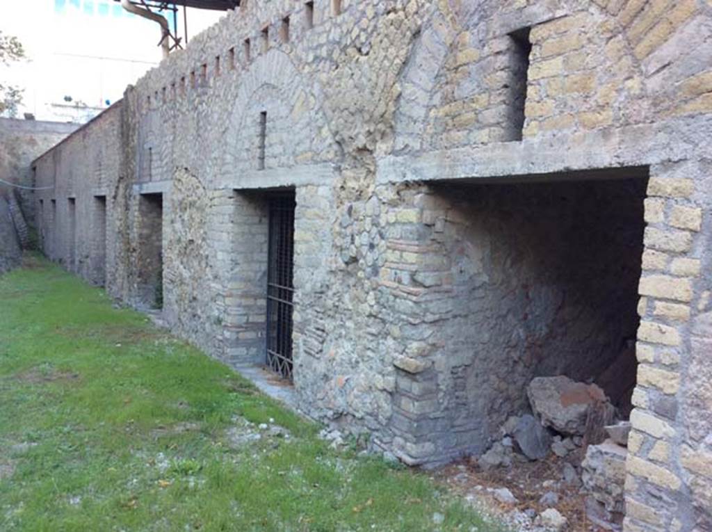 Oplontis, Villa of Lucius Crassius Tertius. October 2017. Looking west along south side area 44, South Street. Photo courtesy of Bruce Longenecker. 
