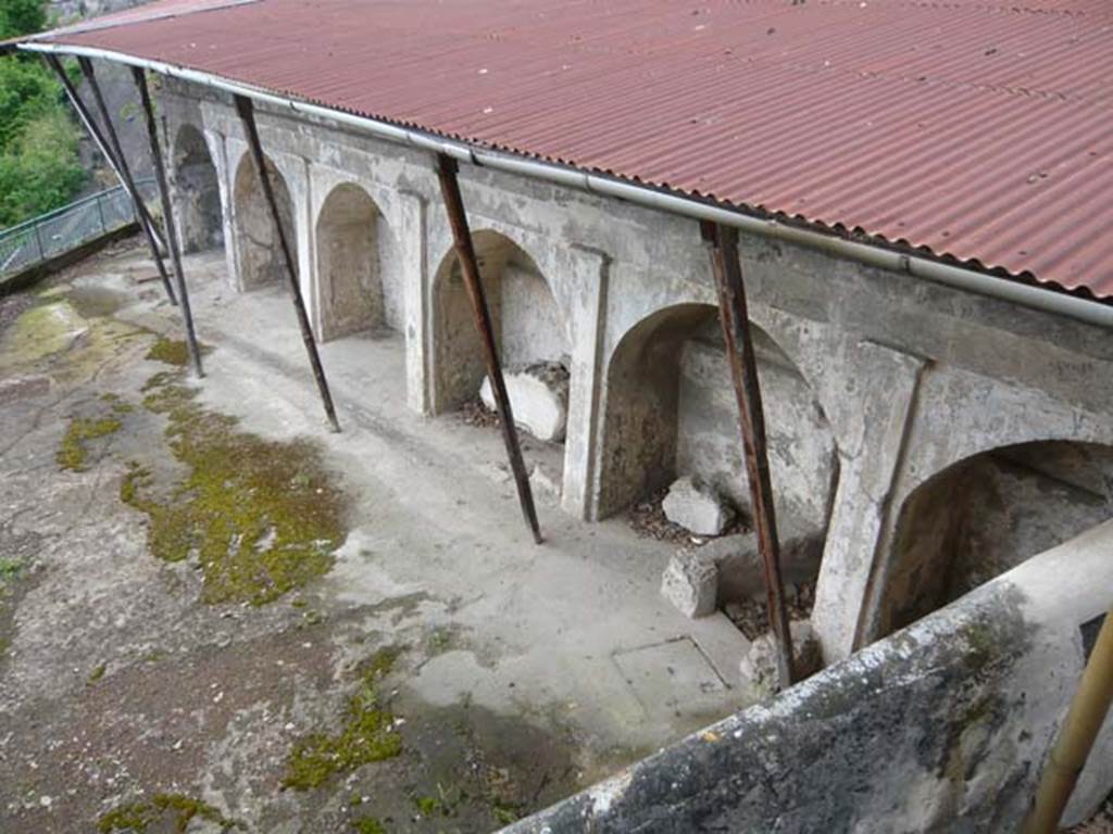 Stabiae, Villa Arianna, May 2010. Terrace C, looking towards the south wall with vaulted areas. Photo courtesy of Buzz Ferebee.