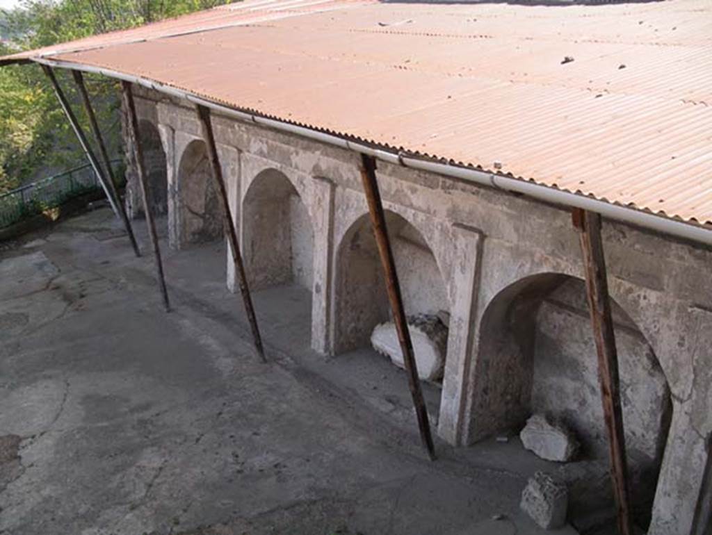 Villa Arianna, April 2005. Looking east towards arched wall below terrace B. Photo courtesy of Michael Binns.